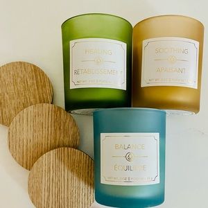 3 PIECE CANDLE SET Spa Meditation Special Events Gift Idea